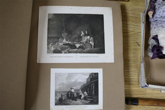 Two scrap albums of various etchings and engravings, 17th to 19th century
